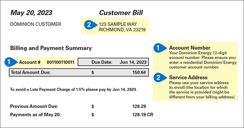 Power bill example